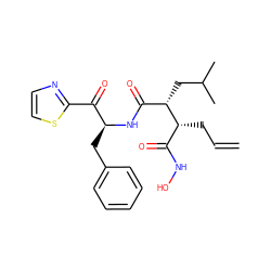 C=CC[C@H](C(=O)NO)[C@@H](CC(C)C)C(=O)N[C@@H](Cc1ccccc1)C(=O)c1nccs1 ZINC000026976649