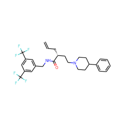 C=CC[C@H](CCN1CCC(c2ccccc2)CC1)C(=O)NCc1cc(C(F)(F)F)cc(C(F)(F)F)c1 ZINC000029040116