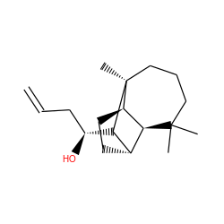 C=CC[C@H](O)[C@H]1[C@H]2CC[C@@H]3[C@H]2C(C)(C)CCC[C@]13C ZINC000028645676