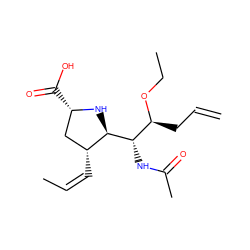 C=CC[C@H](OCC)[C@H](NC(C)=O)[C@@H]1N[C@@H](C(=O)O)C[C@H]1/C=C\C ZINC000029040253