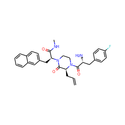 C=CC[C@H]1C(=O)N([C@@H](Cc2ccc3ccccc3c2)C(=O)NC)CCN1C(=O)[C@H](N)Cc1ccc(F)cc1 ZINC000044386506