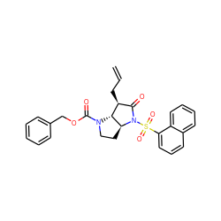 C=CC[C@H]1C(=O)N(S(=O)(=O)c2cccc3ccccc23)[C@H]2CCN(C(=O)OCc3ccccc3)[C@@H]21 ZINC000013781265