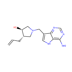 C=CC[C@H]1CN(Cc2c[nH]c3c(N)ncnc23)C[C@@H]1O ZINC000064499455