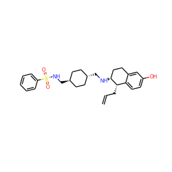 C=CC[C@H]1c2ccc(O)cc2CC[C@H]1NC[C@H]1CC[C@H](CNS(=O)(=O)c2ccccc2)CC1 ZINC000299847393