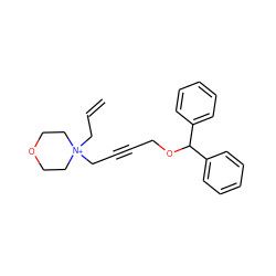 C=CC[N+]1(CC#CCOC(c2ccccc2)c2ccccc2)CCOCC1 ZINC000004425147