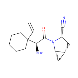 C=CC1([C@H](N)C(=O)N2[C@H](C#N)C[C@@H]3C[C@@H]32)CCCCC1 ZINC000013648739