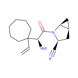 C=CC1([C@H](N)C(=O)N2[C@H](C#N)C[C@@H]3C[C@@H]32)CCCCCC1 ZINC000013648741