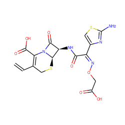 C=CC1=C(C(=O)O)N2C(=O)[C@@H](NC(=O)/C(=N\OCC(=O)O)c3csc(N)n3)[C@H]2SC1 ZINC000004468778