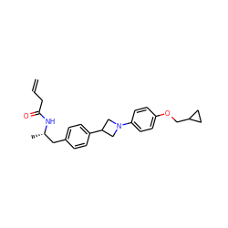 C=CCC(=O)N[C@@H](C)Cc1ccc(C2CN(c3ccc(OCC4CC4)cc3)C2)cc1 ZINC000149635465