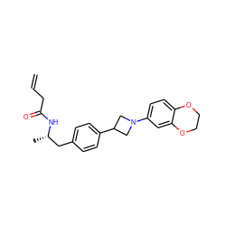 C=CCC(=O)N[C@@H](C)Cc1ccc(C2CN(c3ccc4c(c3)OCCO4)C2)cc1 ZINC000149641819