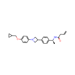 C=CCC(=O)N[C@@H](C)c1ccc(C2CN(c3ccc(OCC4CC4)cc3)C2)cc1 ZINC000149951704