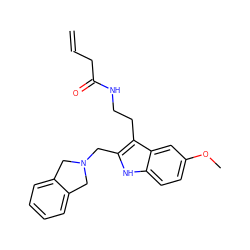 C=CCC(=O)NCCc1c(CN2Cc3ccccc3C2)[nH]c2ccc(OC)cc12 ZINC000169323501