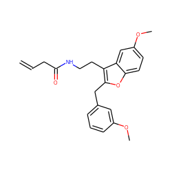 C=CCC(=O)NCCc1c(Cc2cccc(OC)c2)oc2ccc(OC)cc12 ZINC000013474363