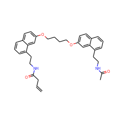 C=CCC(=O)NCCc1cccc2ccc(OCCCCOc3ccc4cccc(CCNC(C)=O)c4c3)cc12 ZINC000049784391