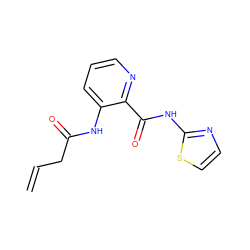 C=CCC(=O)Nc1cccnc1C(=O)Nc1nccs1 ZINC000013520103