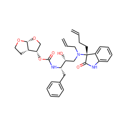 C=CCC[C@]1(N(CC=C)C[C@@H](O)[C@H](Cc2ccccc2)NC(=O)O[C@H]2CO[C@H]3OCC[C@@H]23)C(=O)Nc2ccccc21 ZINC000014946424