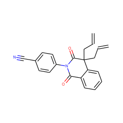 C=CCC1(CC=C)C(=O)N(c2ccc(C#N)cc2)C(=O)c2ccccc21 ZINC000040935674