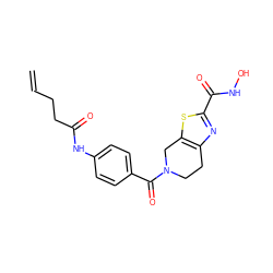 C=CCCC(=O)Nc1ccc(C(=O)N2CCc3nc(C(=O)NO)sc3C2)cc1 ZINC000084654800