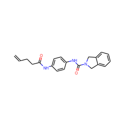 C=CCCC(=O)Nc1ccc(NC(=O)N2Cc3ccccc3C2)cc1 ZINC000166378843