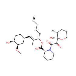 C=CCCC[C@H](OC(=O)[C@@H]1CCCCN1C(=O)C(=O)[C@]1(O)OCCC[C@H]1C)/C(C)=C/[C@@H]1CC[C@@H](O)[C@H](OC)C1 ZINC000029238612