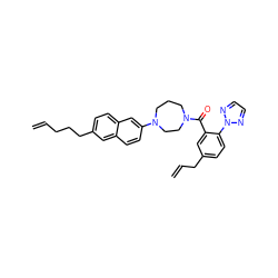 C=CCCCc1ccc2cc(N3CCCN(C(=O)c4cc(CC=C)ccc4-n4nccn4)CC3)ccc2c1 ZINC000040876502