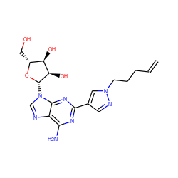 C=CCCCn1cc(-c2nc(N)c3ncn([C@@H]4O[C@H](CO)[C@@H](O)[C@H]4O)c3n2)cn1 ZINC000026748793