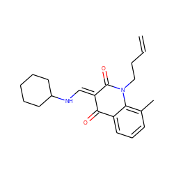 C=CCCN1C(=O)/C(=C/NC2CCCCC2)C(=O)c2cccc(C)c21 ZINC000473110464