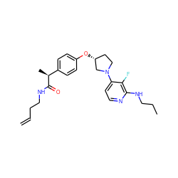 C=CCCNC(=O)[C@@H](C)c1ccc(O[C@@H]2CCN(c3ccnc(NCCC)c3F)C2)cc1 ZINC001772586707