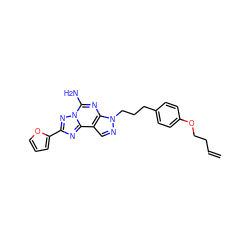 C=CCCOc1ccc(CCCn2ncc3c2nc(N)n2nc(-c4ccco4)nc32)cc1 ZINC000064548963