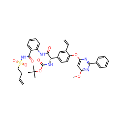 C=CCCS(=O)(=O)NC(=O)c1ccccc1NC(=O)[C@@H](NC(=O)OC(C)(C)C)c1ccc(Oc2cc(OC)nc(-c3ccccc3)n2)c(C=C)c1 ZINC000299833390