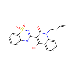 C=CCCn1c(=O)c(C2=NS(=O)(=O)c3ccccc3N2)c(O)c2ccccc21 ZINC000101035961