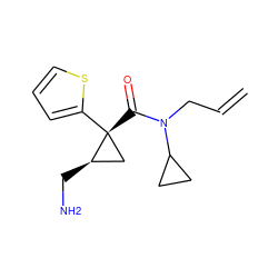 C=CCN(C(=O)[C@@]1(c2cccs2)C[C@H]1CN)C1CC1 ZINC000040395638