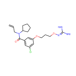 C=CCN(C(=O)c1cc(Cl)cc(OCCCON=C(N)N)c1)C1CCCC1 ZINC000032304132