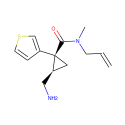 C=CCN(C)C(=O)[C@@]1(c2ccsc2)C[C@H]1CN ZINC000029042900