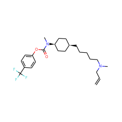 C=CCN(C)CCCCC[C@H]1CC[C@@H](N(C)C(=O)Oc2ccc(C(F)(F)F)cc2)CC1 ZINC000146295959