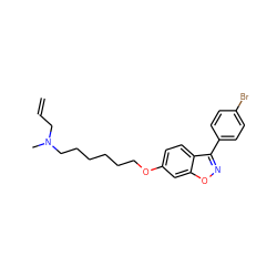 C=CCN(C)CCCCCCOc1ccc2c(-c3ccc(Br)cc3)noc2c1 ZINC000013519679