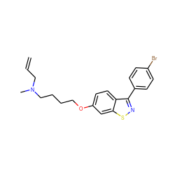 C=CCN(C)CCCCOc1ccc2c(-c3ccc(Br)cc3)nsc2c1 ZINC000040420492