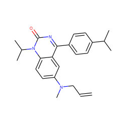 C=CCN(C)c1ccc2c(c1)c(-c1ccc(C(C)C)cc1)nc(=O)n2C(C)C ZINC000045393191