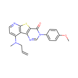 C=CCN(C)c1ccnc2sc3c(=O)n(-c4ccc(OC)cc4)cnc3c12 ZINC000071294996