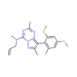 C=CCN(C)c1nc(C)nc2c(-c3c(C)cc(OC)cc3OC)c(C)nn12 ZINC000040901158