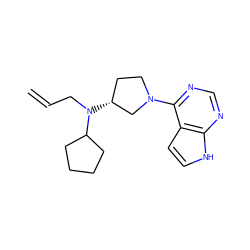 C=CCN(C1CCCC1)[C@@H]1CCN(c2ncnc3[nH]ccc23)C1 ZINC000149033552