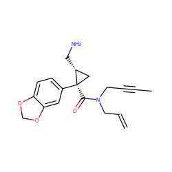 C=CCN(CC#CC)C(=O)[C@@]1(c2ccc3c(c2)OCO3)C[C@H]1CN ZINC000029047746