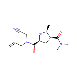 C=CCN(CC#N)C(=O)[C@@H]1C[C@H](C(=O)N(C)C)[C@H](C)N1 ZINC000029061716