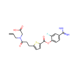 C=CCN(CC(=O)O)C(=O)CCc1ccc(C(=O)Oc2ccc(C(=N)N)cc2F)s1 ZINC000145953938