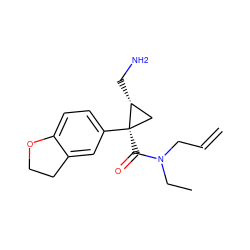 C=CCN(CC)C(=O)[C@@]1(c2ccc3c(c2)CCO3)C[C@H]1CN ZINC000029046642