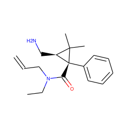 C=CCN(CC)C(=O)[C@@]1(c2ccccc2)[C@@H](CN)C1(C)C ZINC000029047057