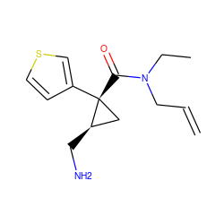 C=CCN(CC)C(=O)[C@@]1(c2ccsc2)C[C@H]1CN ZINC000029042897