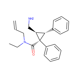 C=CCN(CC)C(=O)[C@]1(c2ccccc2)[C@@H](CN)[C@@H]1c1ccccc1 ZINC000029046897