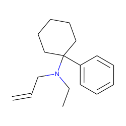 C=CCN(CC)C1(c2ccccc2)CCCCC1 ZINC000028258687