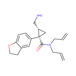 C=CCN(CC=C)C(=O)[C@@]1(c2ccc3c(c2)CCO3)C[C@H]1CN ZINC000029046505